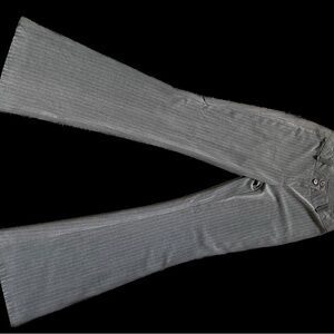 Vintage pink and grey pinstripe flare trousers